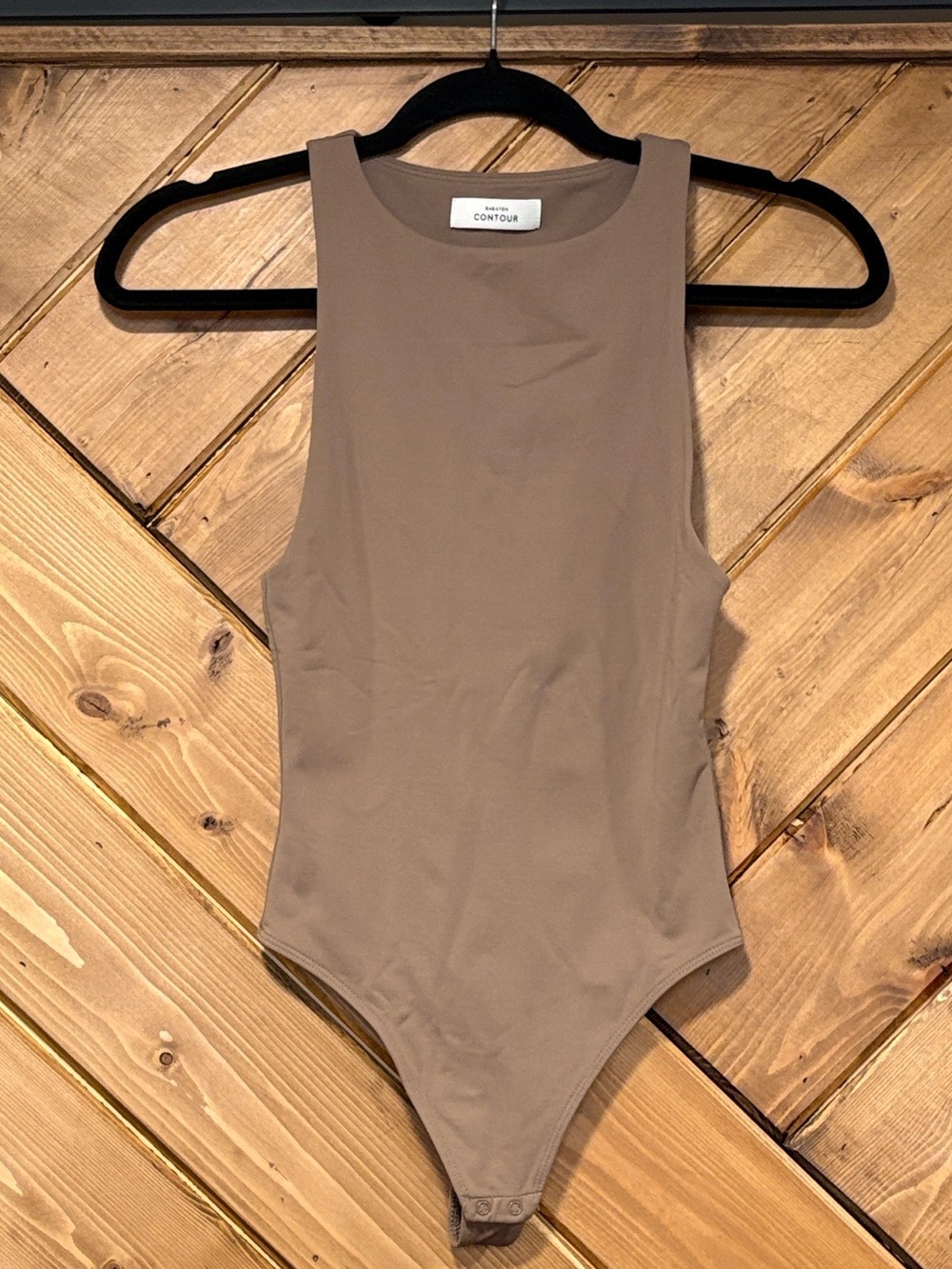 Aritzia Babaton Contour Sleeveless One-Piece Bodysuit in Taupe XS